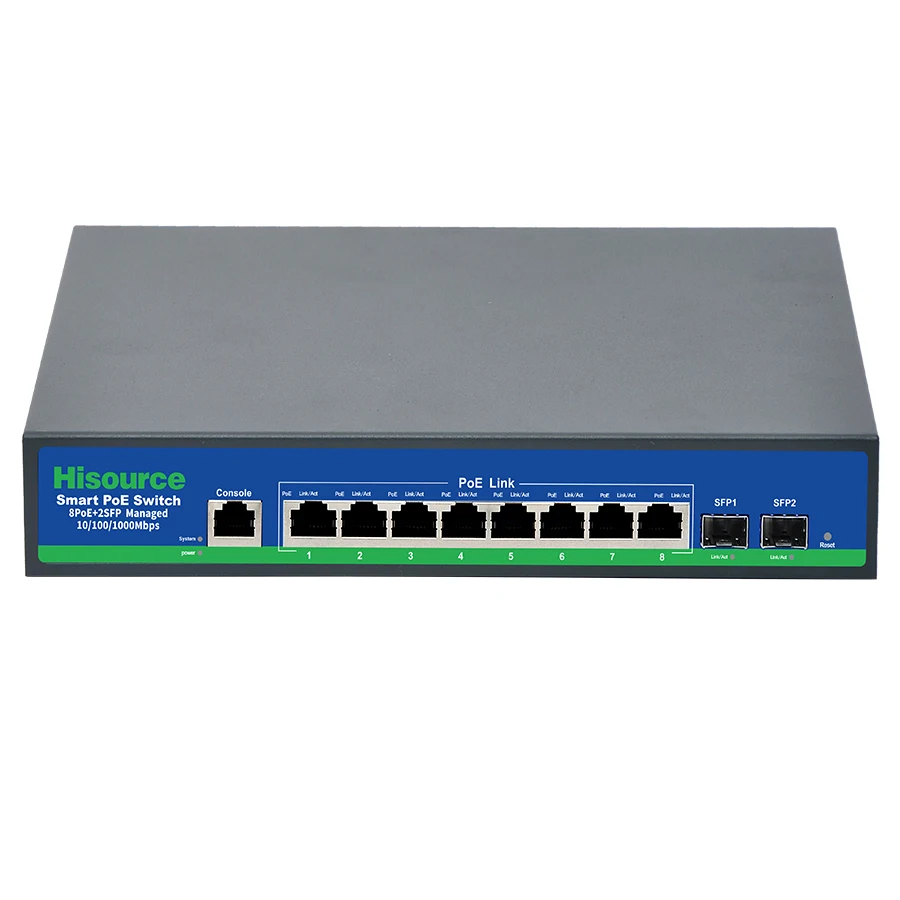 

Managed 8 ports 1000Mbps PoE switch 52V with 2 SFP Ports