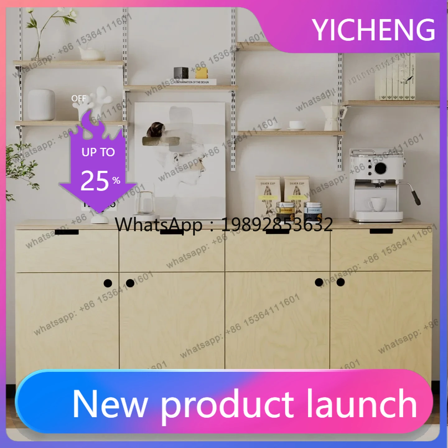 

LYY Dining side cabinet against the wall integrated locker log new living room home designer fashion new