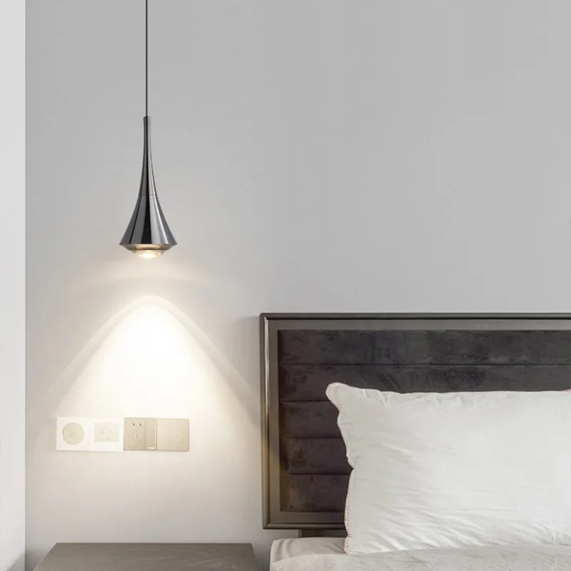 MARPOU Pendant Light 6W 3 Color Lights Adjustable Height LED Chandelier Modern Italian Design Simple Bedside Hanging Line Light