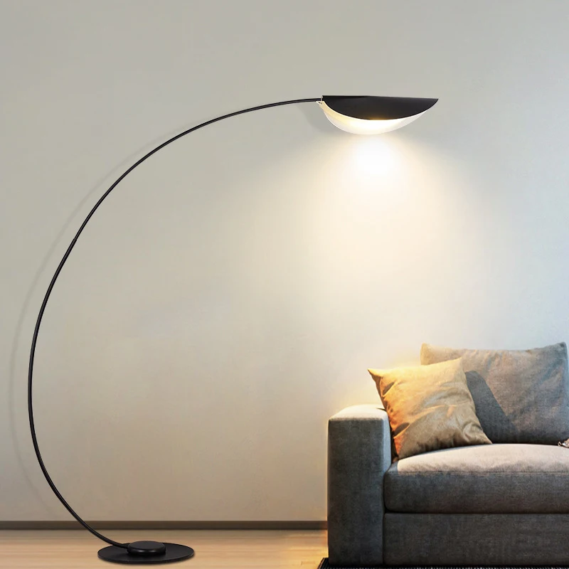 OULALA Black Fishing Floor Lamp Nordic Modern Family Living Room Beside The Sofa Creative LED Decorative Standing Light