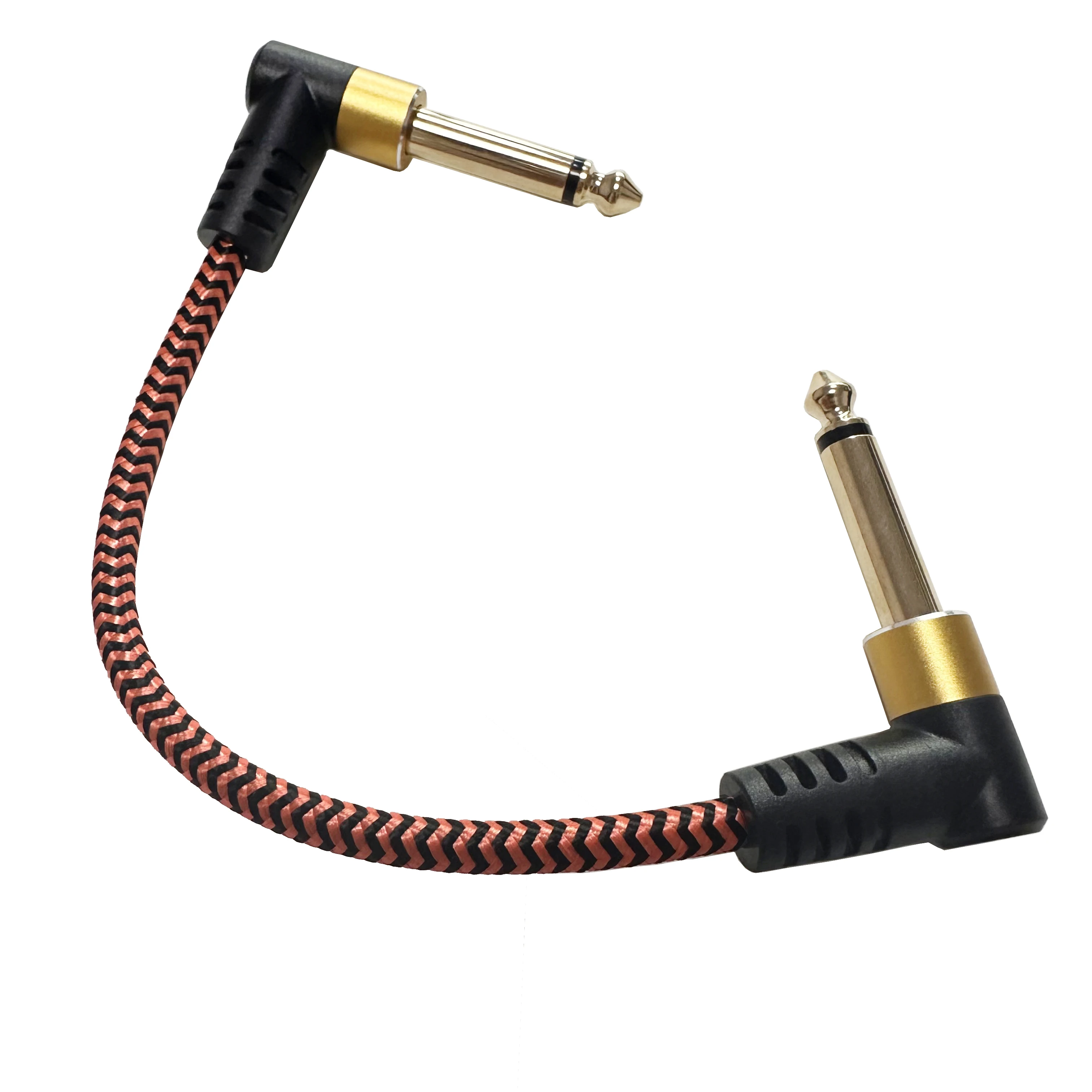 Guitar Patches Cables Right Angle Nylon Braided Sound Cable Connector Guitar Pedal Instrument Cable for Amplifier Mixer