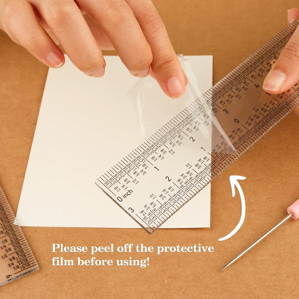 مساطر أكريليك شفافة مقاس 6 بوصات أو 12 بوصة مسطرة تركيز صفر لمزيد من عد علامات القراد وصناعة البطاقات أدوات مثالية بحجم مناسب للسفر