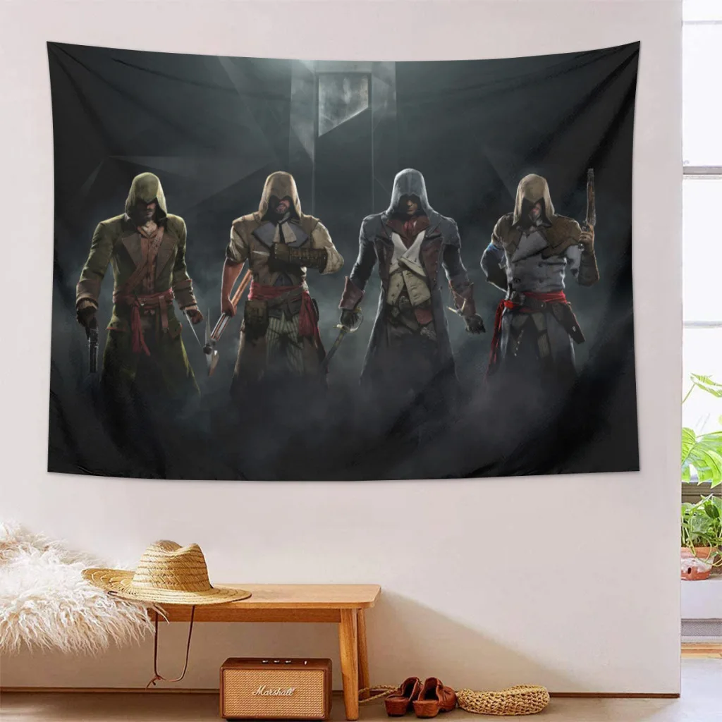 Assassin-Creed-Arno-Dorian Tapestry Hot Game Home And Decoration Wall Art Tapestries Room Decors