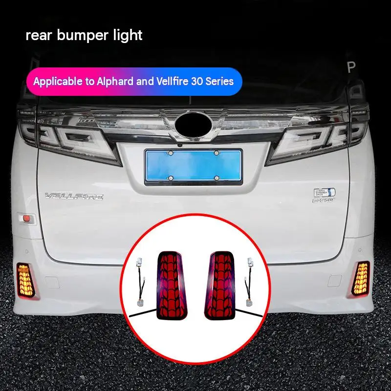 Rear Bumper Lights for Toyota Alphard Vellfire 30 Series Brake Lamp Sequential Turn Signal ABS Early Late Model Exterior Styling