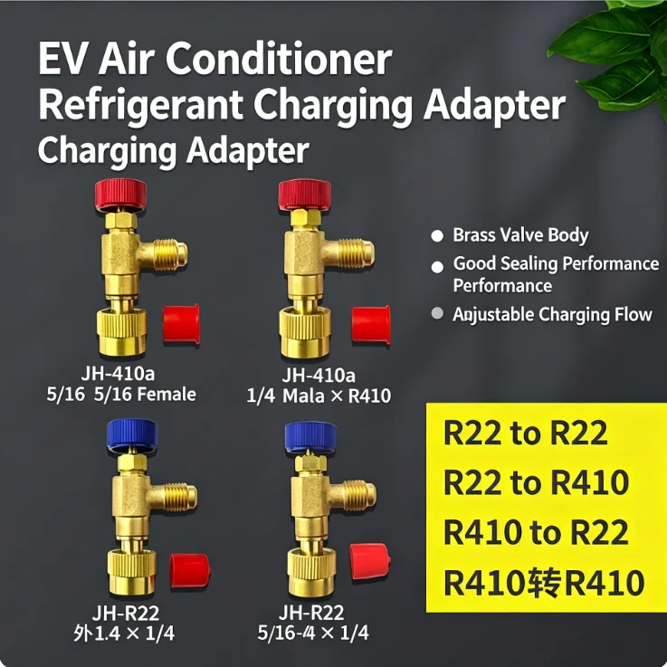 New Energy Vehicle AC Refrigerant Adapter R410A R22 Anti-Frost Safety Valve