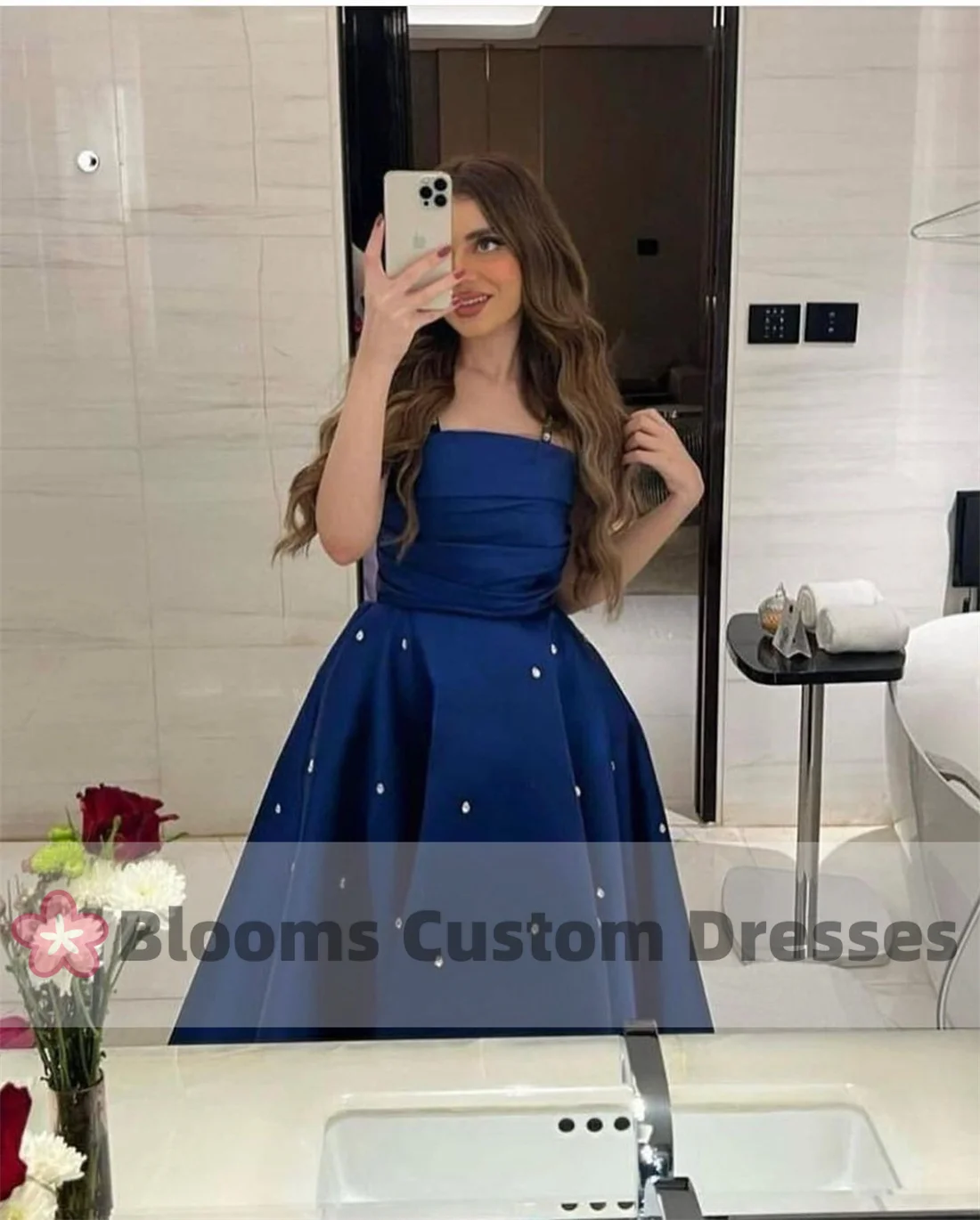 Customized Sage Green Satin Spaghetti Straps Prom Dress Beaded Prom Dress A-Line Party Gown Elegant Modern Custom Formal Dress