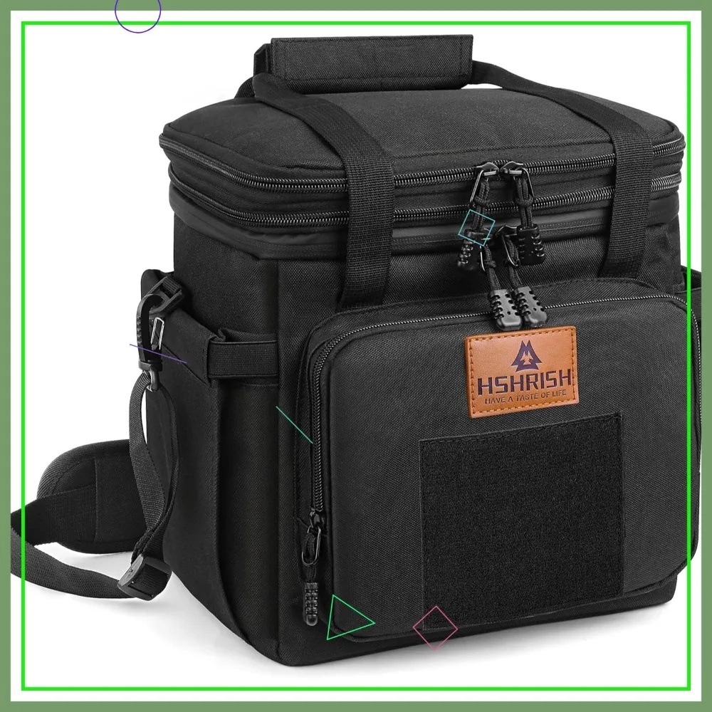 

Large Expandable Insulated Lunch Bag, Durable Waterproof Cooler for Work Picnic Beach Trips, 24 Cans Capacity