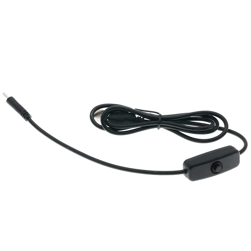 Universal USB Type C 5V 3A Charging Cable For Raspberry Pi 4 Power Cable With ON/OFF Switch For RPI 4 Model B RPI 4B Compute