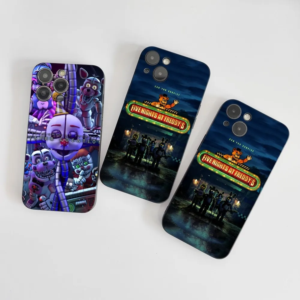 Fnaf F-Five N-Nights At F-Freddys Phone Case Silicone Soft For IPhone 16 15 14 13 12 11 Plus Pro Max Plus