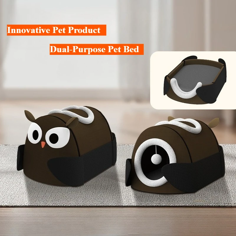 

Двухсторонняя кровать для кошек с двойным режимом — съемная моющаяся подушка для кошек, устойчивая к царапинам кровать для всех сезонов, универсальные товары для домашних животных