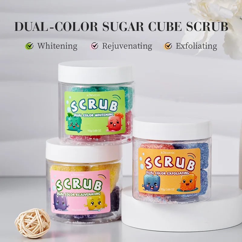 KORMESIC Double Color Square Body Scrub 200g Gentle Exfoliating Scrub Dead Skin Remover Moisturizing Body Care For Smooth Skin