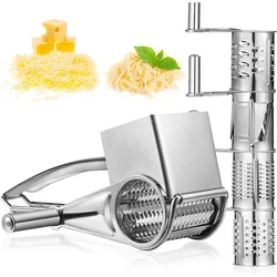 Rotary Grater Handheld Rotary Grater Cheese Cutter Slicer Shredder with Stainless Drum for Grating Hard Cheese Chocolate Nuts