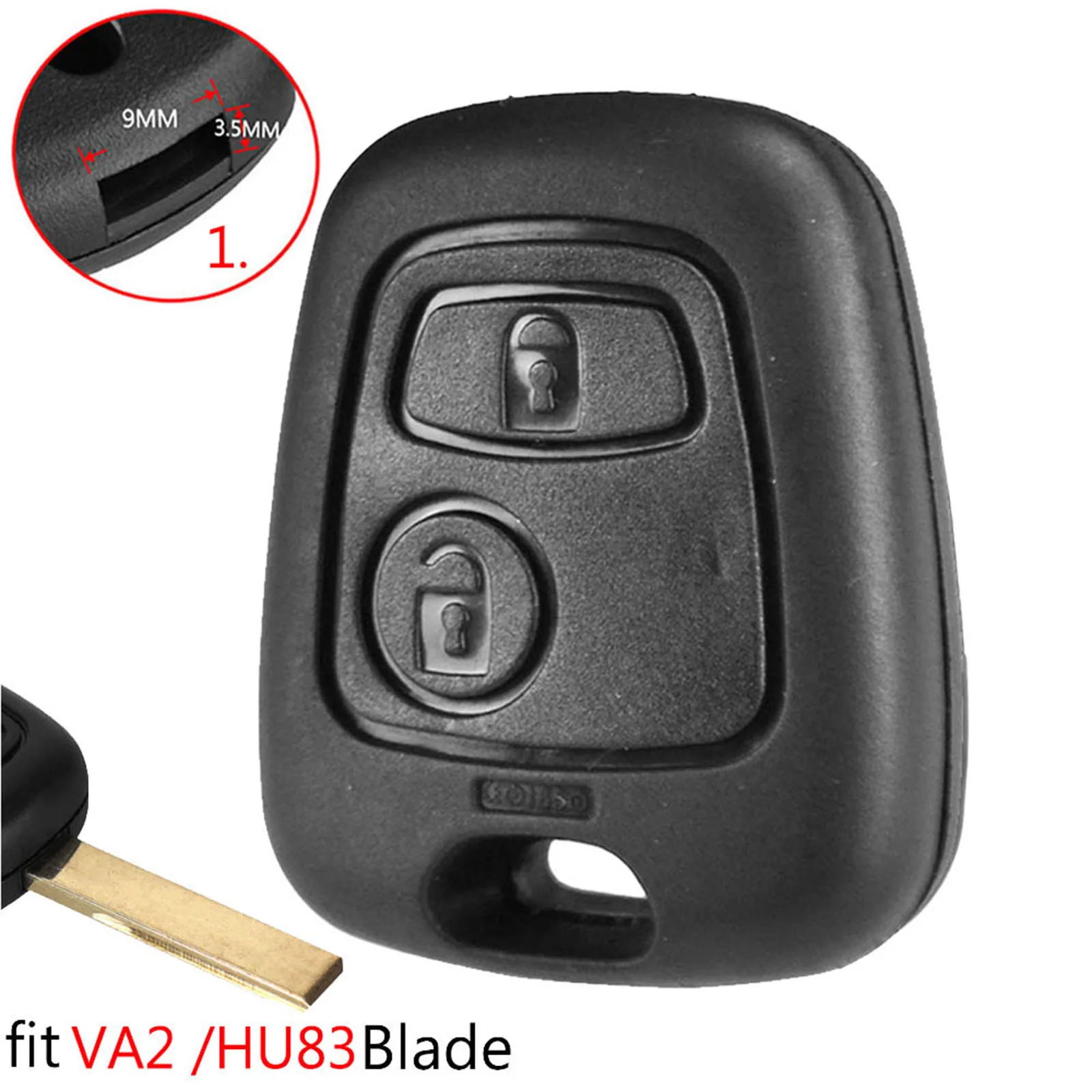 2 Buttons Car Key Replacement Remote Key Cover Shell For PEUGEOT 307 107 207 For Citroen C1 C2 Fob Case Fit VA2/HU83 Blade Xukey