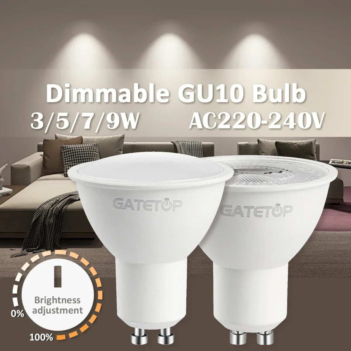 

8pcs GU10 LED Bulbs Dimmable Warm Cold White,50W Equivalent 5W 7W 9W Track Light Bulb,Spot Light Bulb for Recessed Lighting