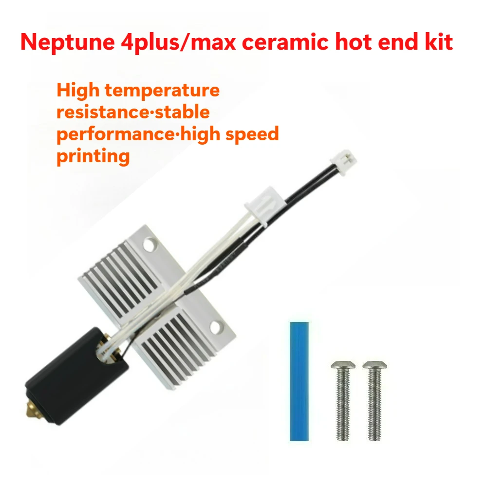 3D Printer Parts FOR Neptune 4 Plus/Max Ceramic Hot End Printhead Kit High Temperature Brass Nozzle Heating Block