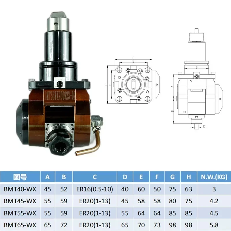 Universal Driven Tool Holder BMT40 BMT45 BMT55 BMT65 Adjustable Angle CNC Machine Tool Accessories