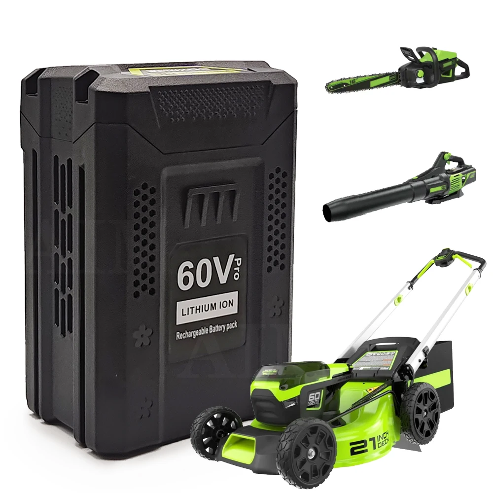 For greenworks 60V Rechargeable Battery 10Ah Lithium-ion 60V pro Lawn Mower Trimmers Edgers Chainsaws Pole Saws Blower