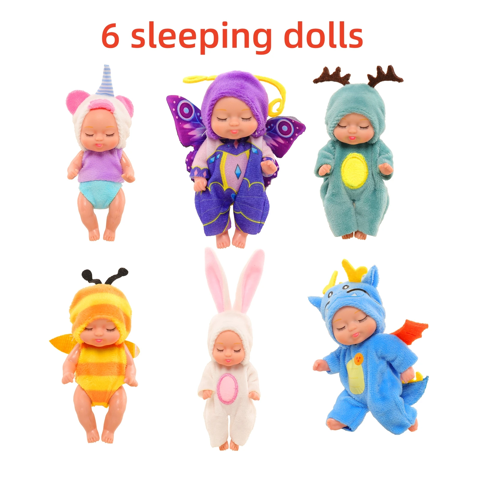 Barwa 4.33 Inches Mini Sleeping Mini Rebirth Doll Gift for Kids 3 to 8 Years Old Christmas Gift New Year Gift Birthday Gift