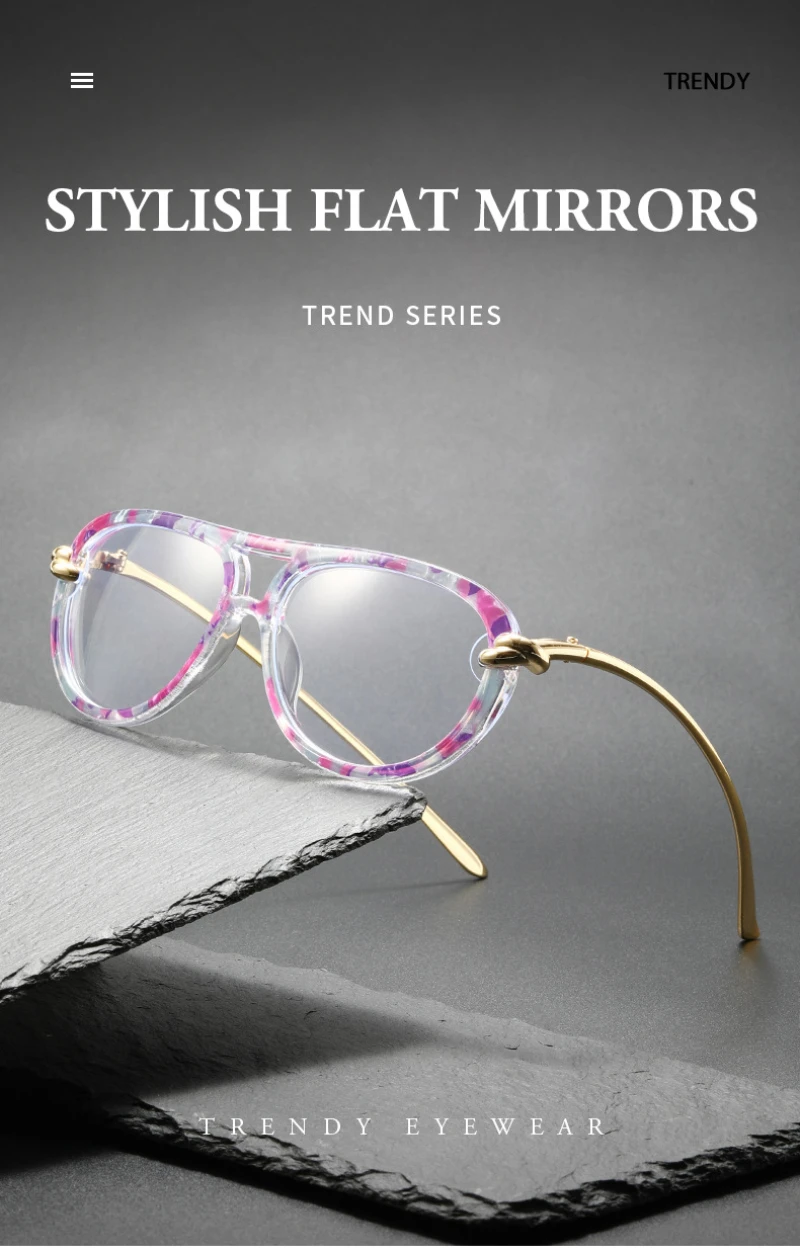 BEMORE Pilot Glasses Prescription Lenses Photochromic Anti Blue Light Metal Myopia Eyewear for Woman Optical Grade Frame