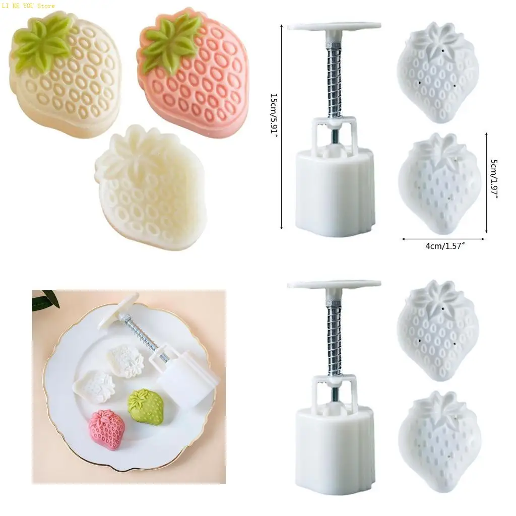 W3JE Festival del Medio Otoño sellos para galletas moldes para galletas en forma fresa para hornear DIY