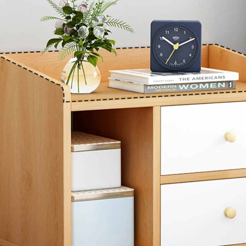 Bed Wood Drawer Table Cabinet Bedroom Bedside Nordic Storage Low Bedside Tables Wooden Lightweight Brief Mesa Room Furniture