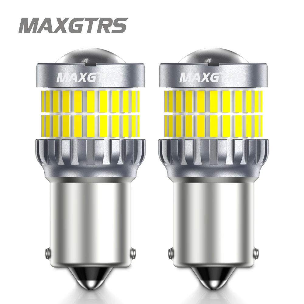MAXGTRS 2Pcs T20 7443 LED Reverse Parking Turn Signal Light 1156 BA15S P21W 7440 W21W W21/5W LED Tail Parking Brake Lights White