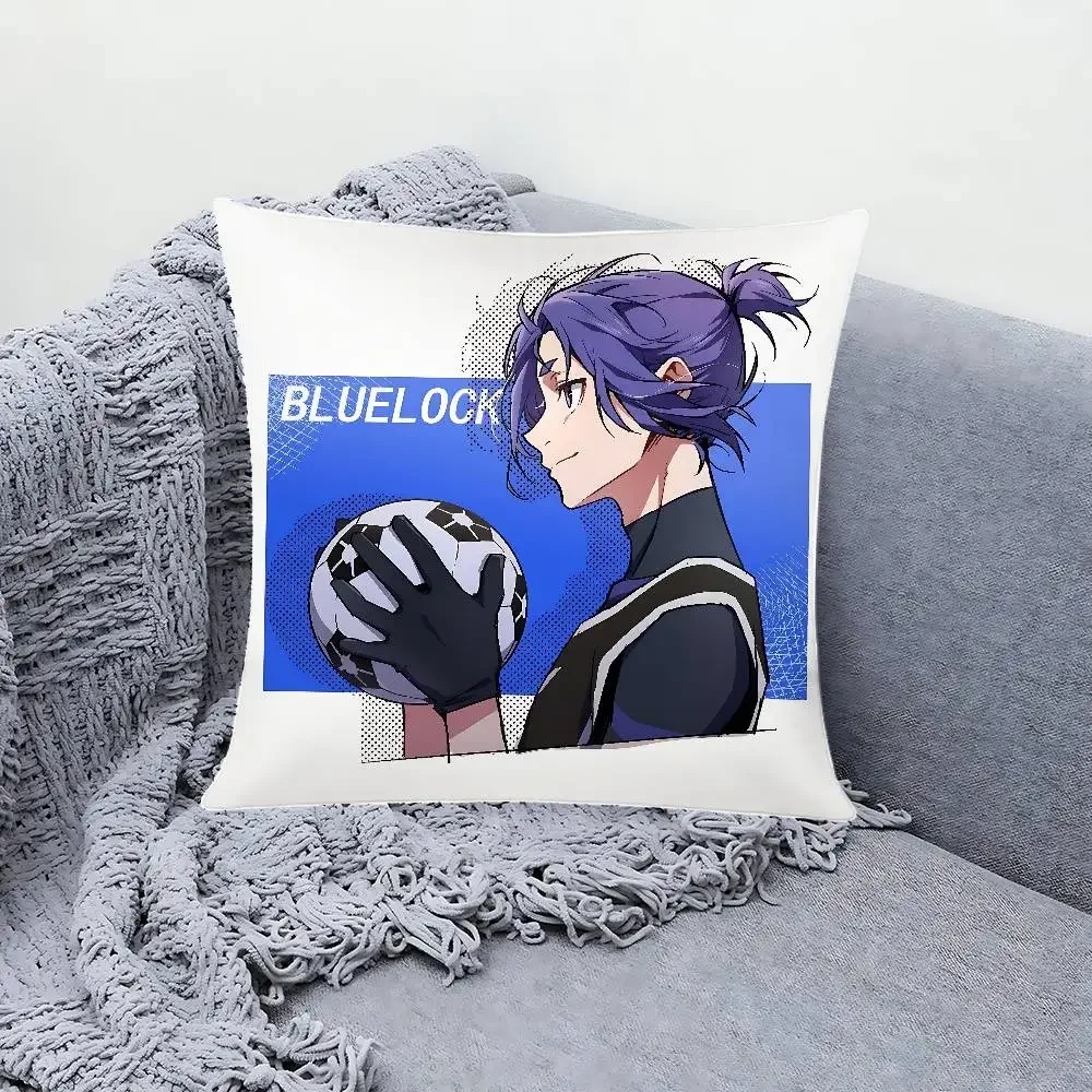 Anime B-Blue Lock Pillow Case Sofa And Living Room Decorative Cushion Covers Dust-proof And Mite-proof Invisible Zipper