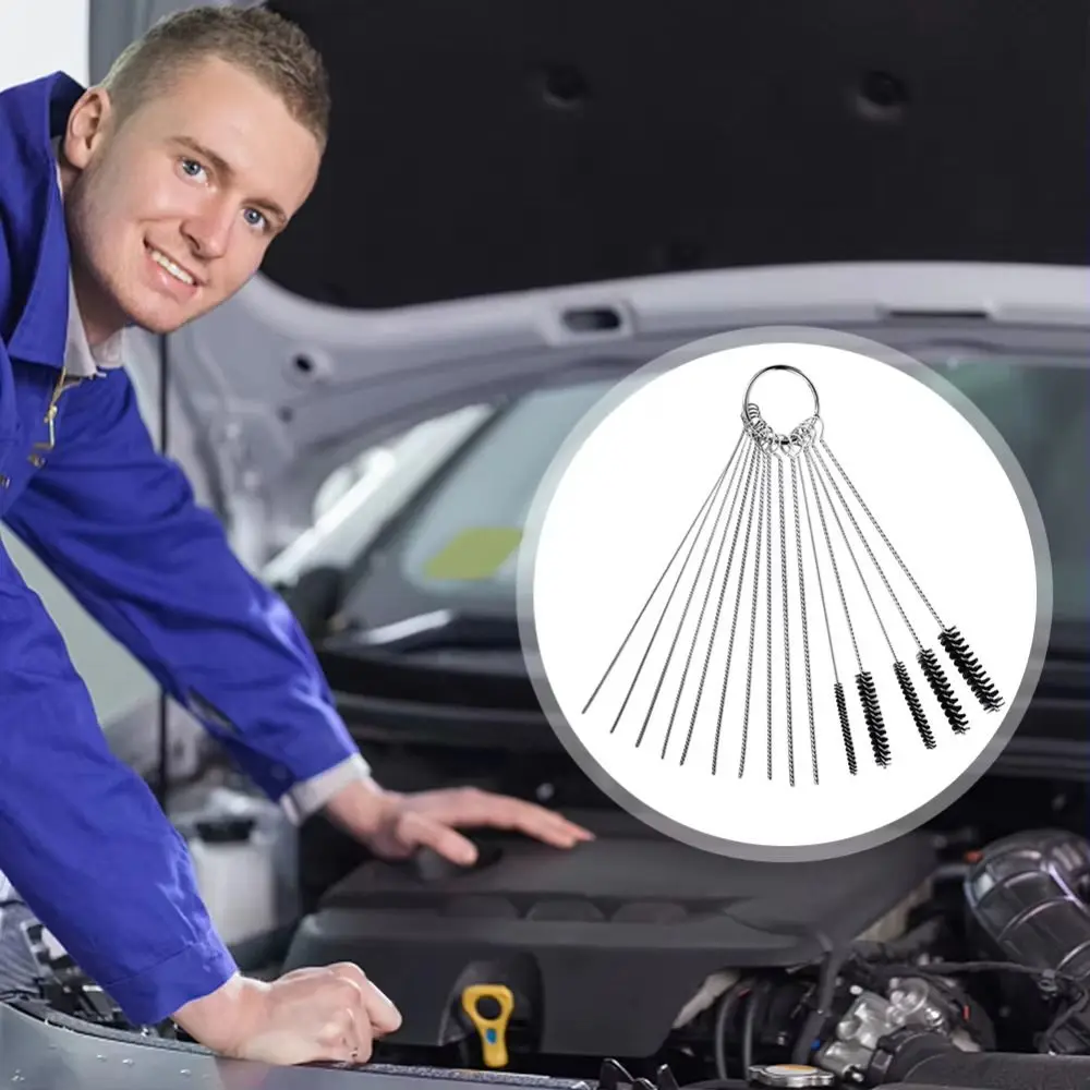 

Набор для чистки карбюратора: 10 игл, 5 нейлоновых щеток, портативный дизайн, универсальный инструмент для очистки форсунок