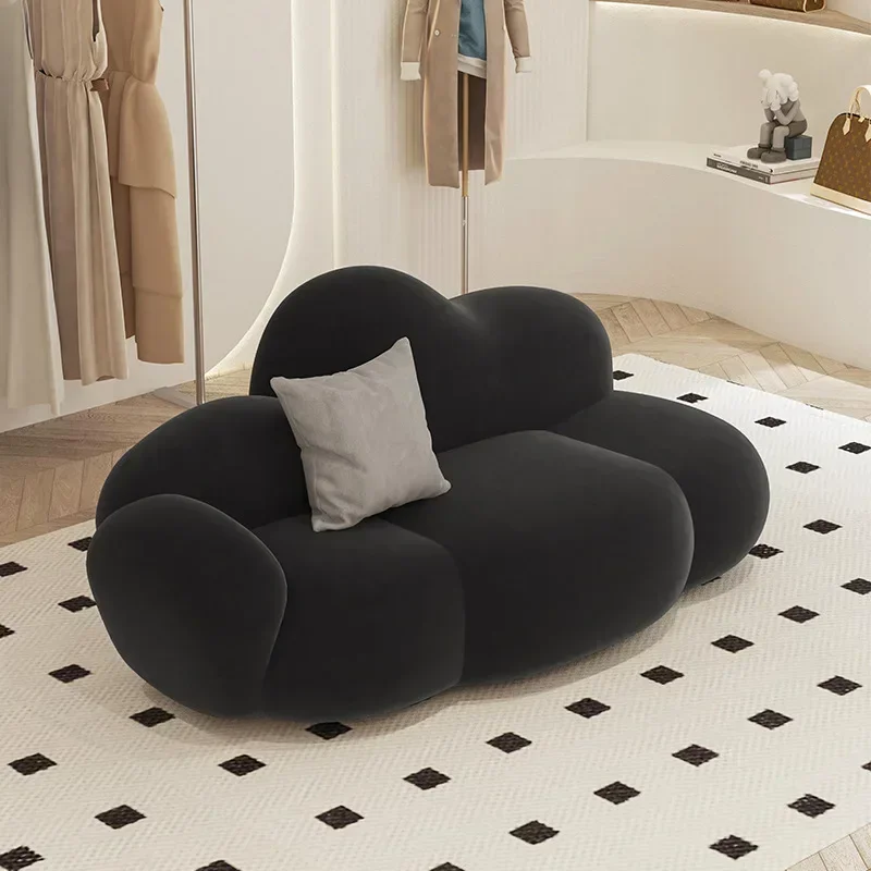 Cloud sofa lamb wool arc hotel beauty salon homestay fabric special shape