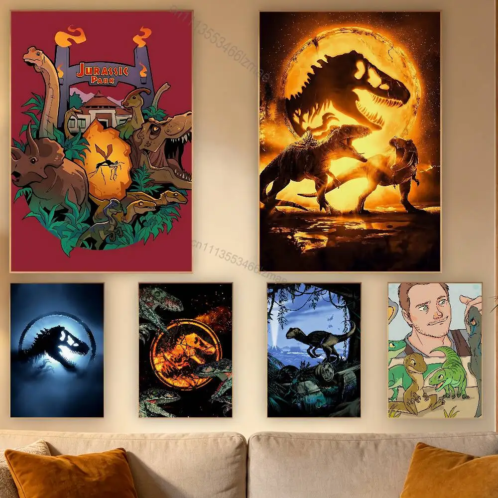 

J-Jurassic Park D-Dinosaur World Poster Wall For Sticky Decoration Waterproof Home Living Room Bedroom Bar