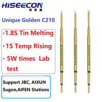2PCS Golden C210 Soldering Iron Tip For JBC Sugon Aifen Aixun T210 T26 A9 Station Efficient Heat Precise Electronics Repair 018