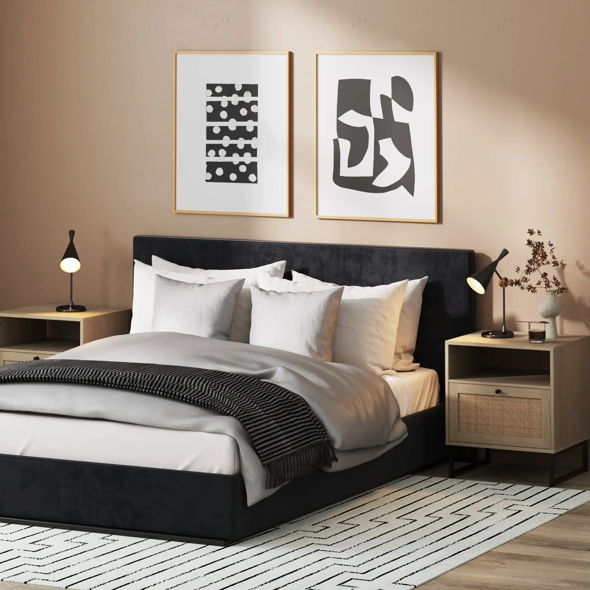 Living Room  End Table Wood with Storage Nightstand with drawers chest bedside cabinet