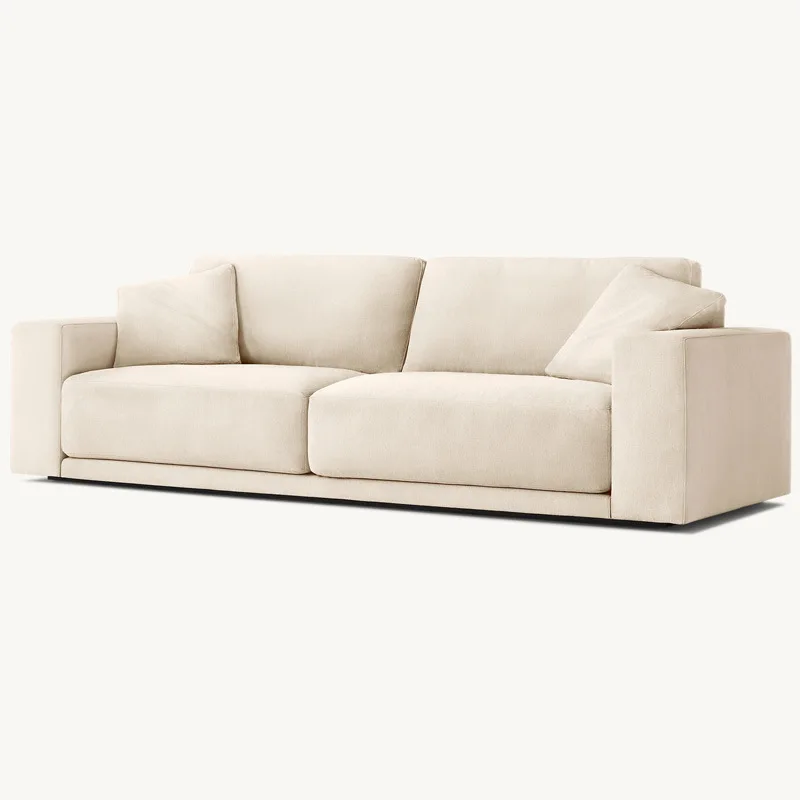 

Современный простой диван-тройка из хлопка и льна в стиле ретро для гостиной, модель «Облако»