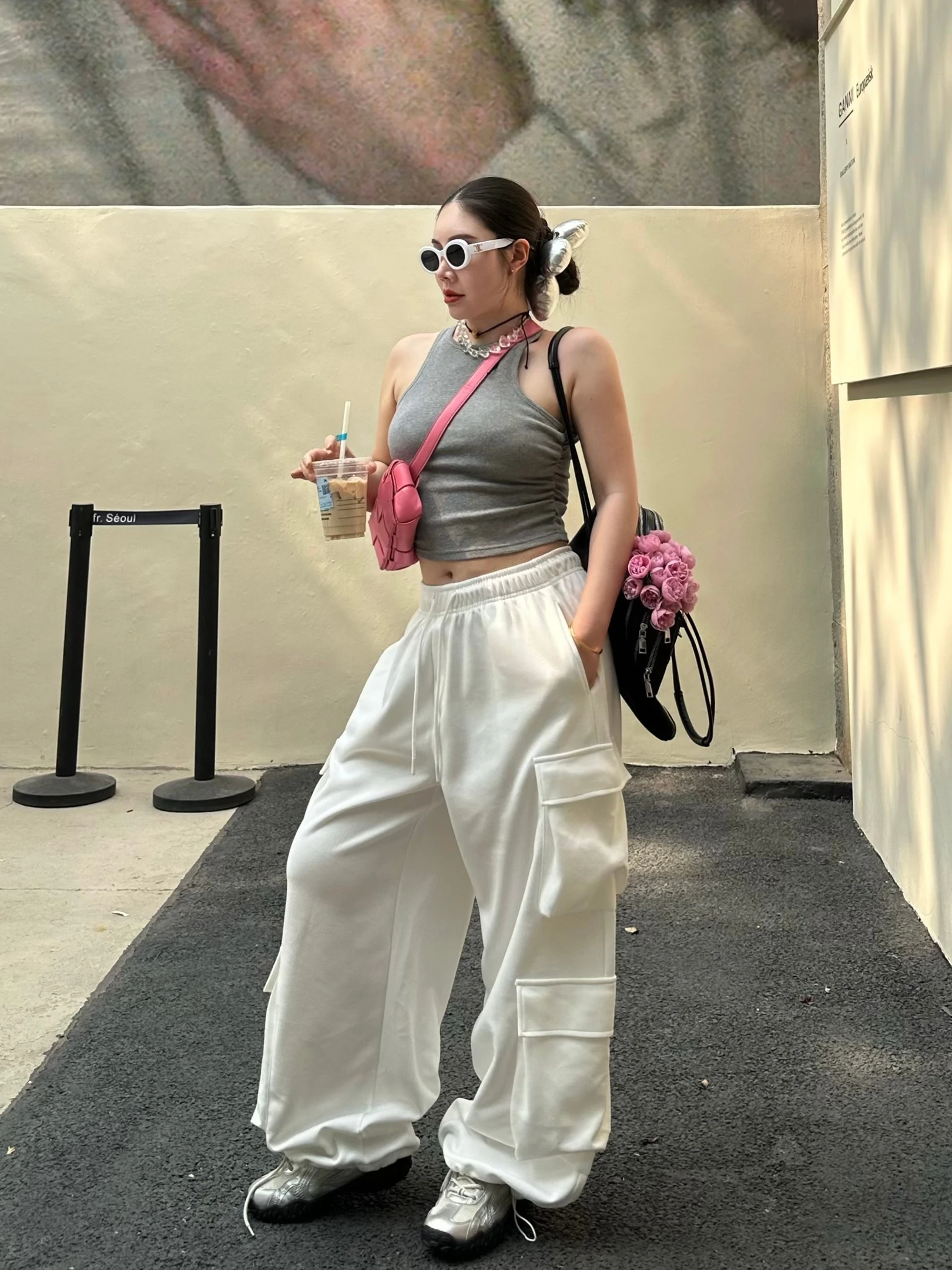 

Новые весенние свободные брюки с эластичным поясом, широкие брюки-харланы, спортивные повседневные брюки, длинные брюки для женщин