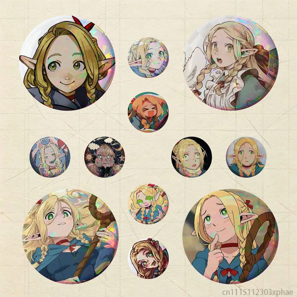 D-Delicious in Dungeon Marcille Badges 25 32 44 58 75 mm Round Customizable Wholesale Fan goods Self-made fan freebies