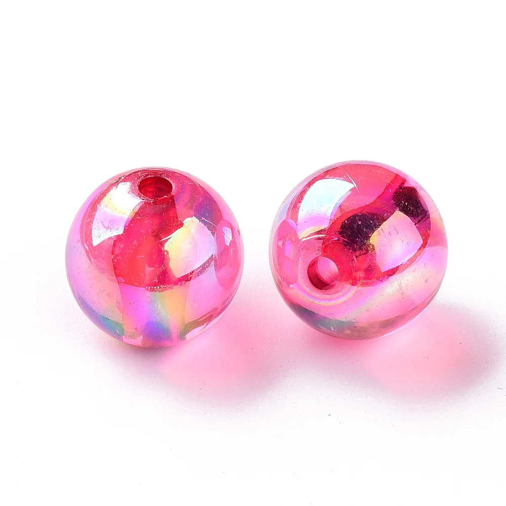PandaHall 220 Stück AB-beschichtete transparente Acryl-Rundperlen, 16mm Mehrfarbige Schillernde Oberfläche für DIY Armband Schmuck Basteln – Detail 25