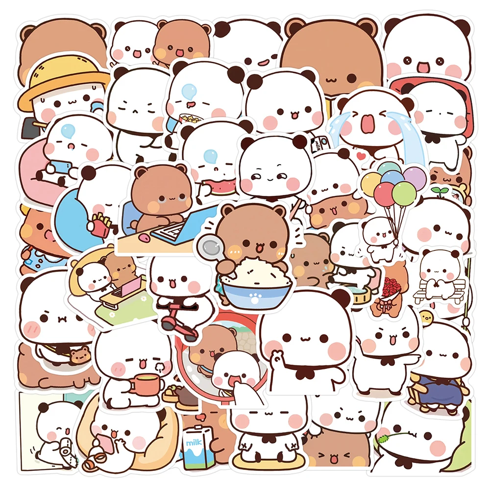 

10/30/50/100pcs Bubu and Dudu Stickers Cute Bear Couple Cartoon Decals Toys DIY Stationery Scrapbook Waterproof Kawaii Sticker