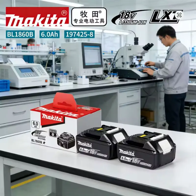 

Original Makita battery 18V 6.0Ah rechargeable battery, replacing Makita BL1830B L1840B L1850B L1860B,power tool ba