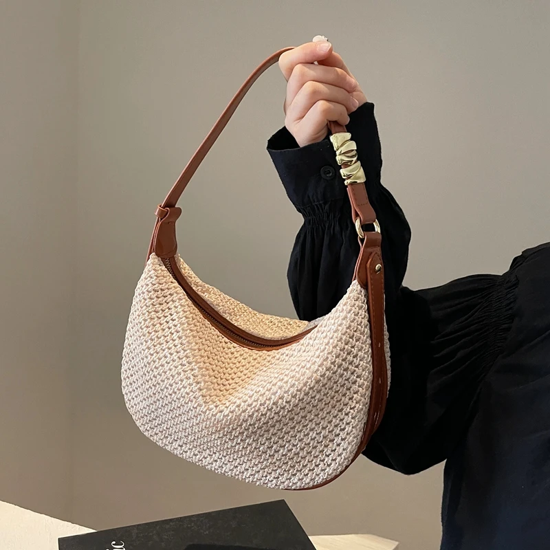 

Handmade Underarm Straw Bag Summer Women Messenger Crossbody Bag Girls Hobos Beach Handbag сумка женская حقائب يدbolsos de mujer