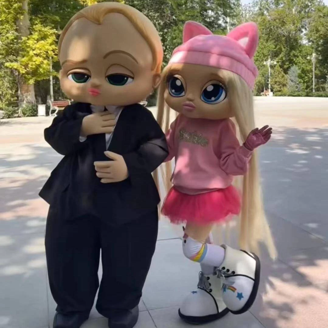 人形マスコット衣装漫画大人黒筋肉質の男コスプレスーツパーティークリスマスハロウィンカーニバルパフォーマンス衣装