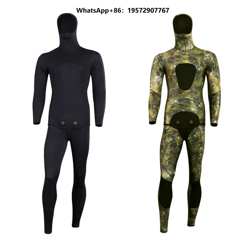 Factory Wholesale Waterproof Unisex Wetsuit Free Diving Camouflage Fishing Warm Deep Diving Split Surfing Suit Front