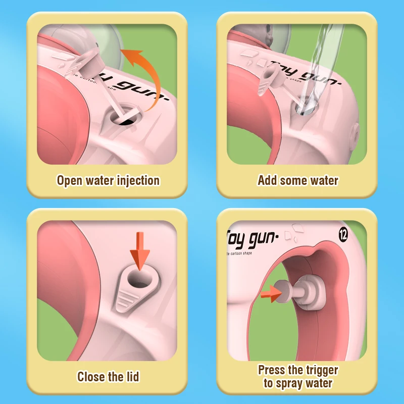 Mini Cartoon Press Water Gun Sprinkler Spray Toy Guns Animal Duck Dinosaur Outdoor Swimming Water Battle Gun Zabawka do kąpieli dla dzieci