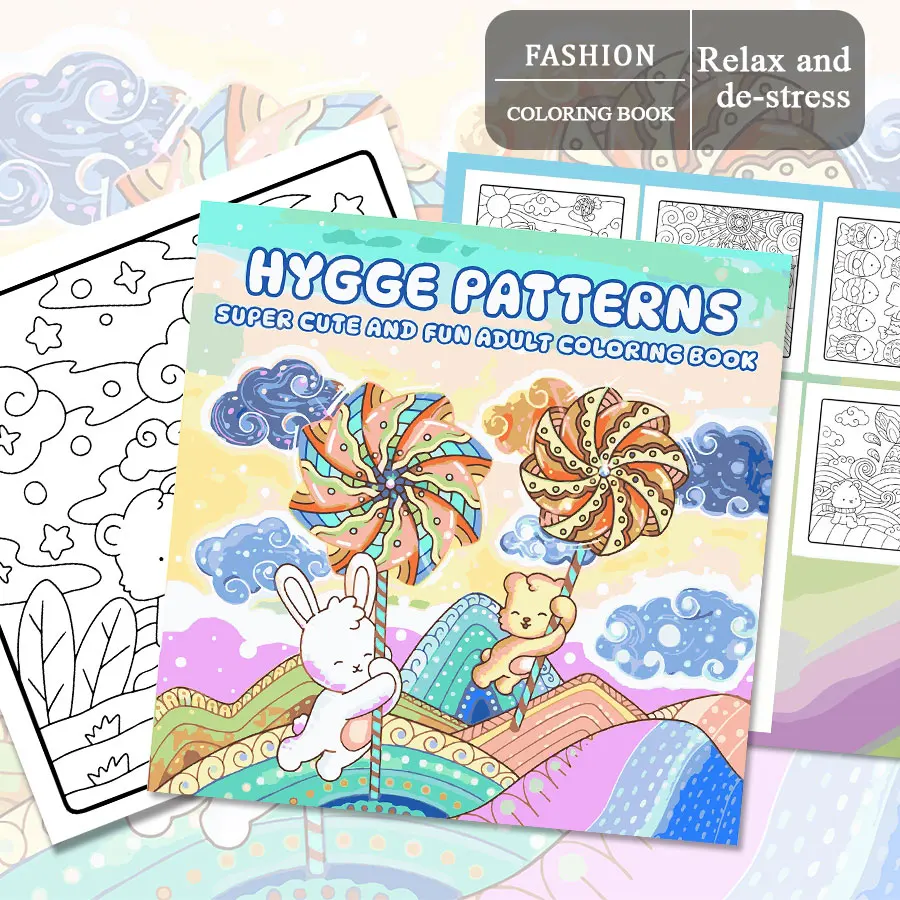 Juego de libros para colorear para adultos, diversos temas de estilo de vida, colorear fácil y relajante para padres, unido infantil en casa