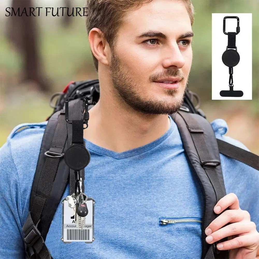 

Phone Lanyard Retractable Phone Tether Anti-Drop Safety Tether Cellphone Tab Strap ABS Wire With Carabiner
