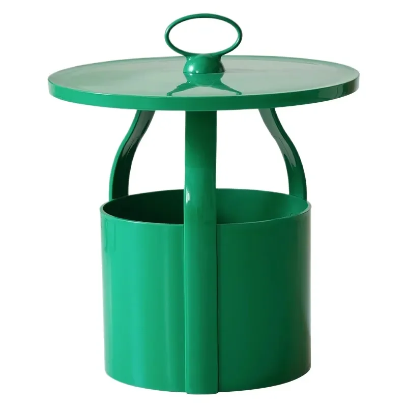 Nordic Cream Wind Sofa Side Table Portable Small Coffee Table Modern Simple Bedroom Storage Round Corner Table for Living