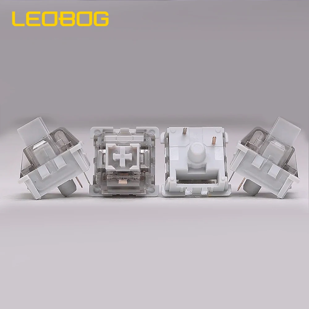 LEOBOG-Interruptor Teclado Mecânico, Interruptores Lineares Cinza, Custom, 3Pin, Teclado Gaming DIY, MX RGB Hot-Swap Switch, V3