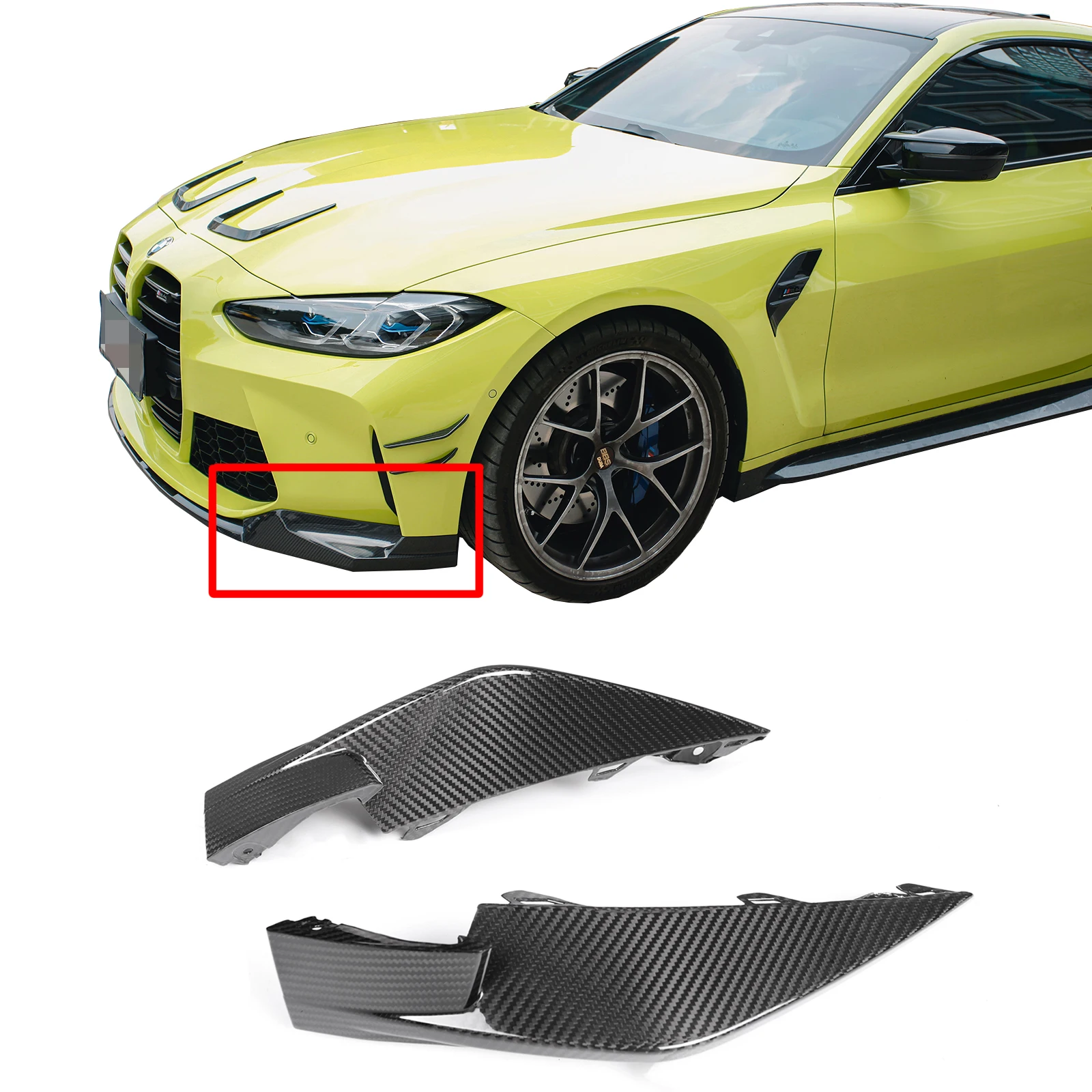 Dry carbon fiber front bumper corners for G80 M3 G82 M4