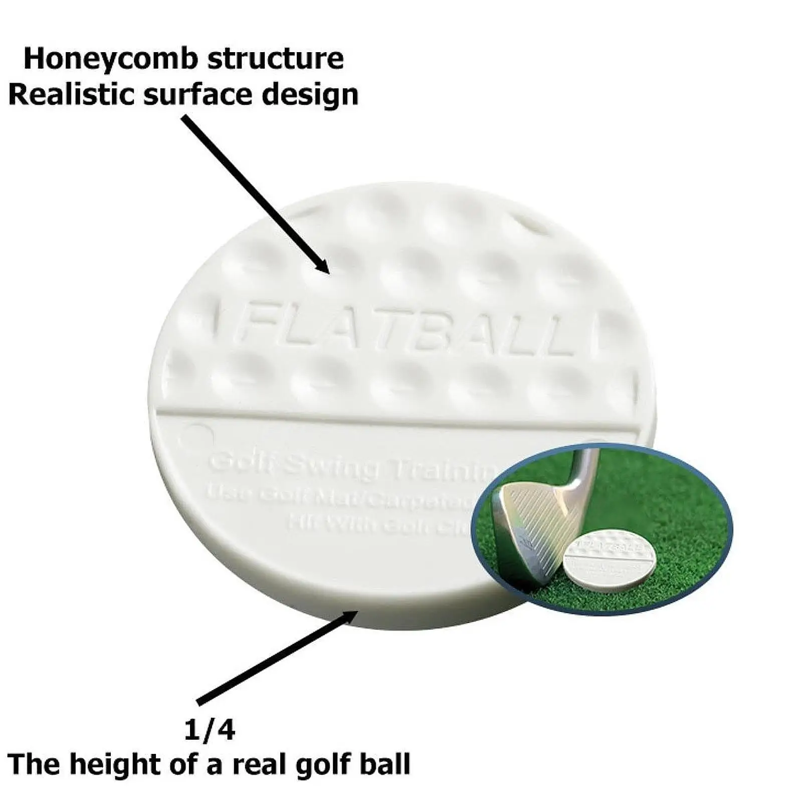 

Flat Golf Ball Improve Accuracy Gift Golf Practice Ball for Indoor Home Yard