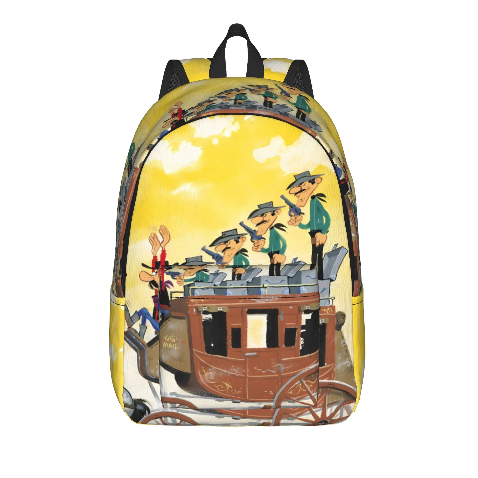 Lucky Luke Cartoon Comics (10) Backpack  Daily Backpacks Teen Designer Print High School Bags Casual Rucksack
