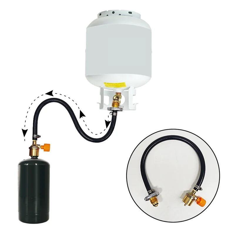 

1 Piece Camping Gas Stove Propane Refill Adapter Black Filling Connection Hose Filling Bridge,B